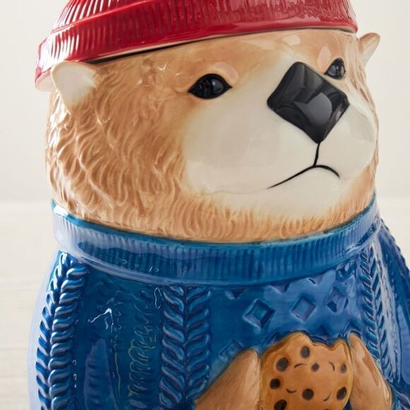 West Elm Dapper Holiday Bear Cookie Jar - Picture 4 of 7
